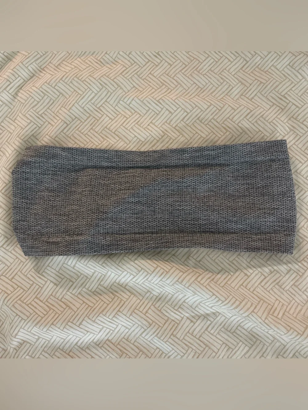 Lululemon Gray Wide Headband OS 59cm Athletic Yoga Running Sweatband